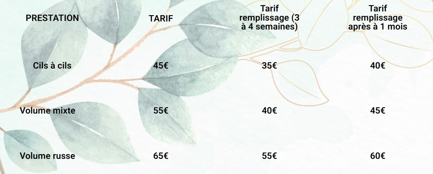 tarifs el'beauty